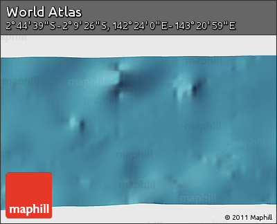 Satellite 3D Map of the Area around 2° 27' 3" S, 142° 52' 30" E