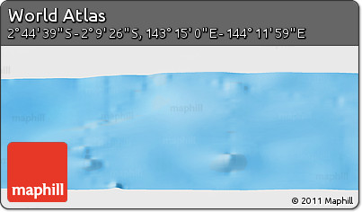 Physical Panoramic Map of the Area around 2° 27' 3" S, 143° 43' 29" E