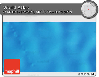 Physical 3D Map of the Area around 2° 27' 3" S, 143° 34' 29" W