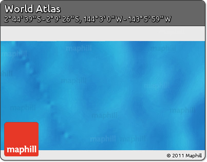 Physical 3D Map of the Area around 2° 27' 3" S, 143° 34' 29" W