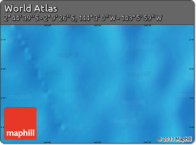 Physical Map of the Area around 2° 27' 3" S, 143° 34' 29" W