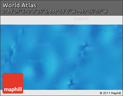 Physical 3D Map of the Area around 2° 27' 3" S, 144° 25' 30" W