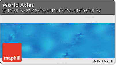Physical Panoramic Map of the Area around 2° 27' 3" S, 144° 25' 30" W