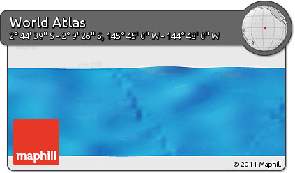 Physical Panoramic Map of the Area around 2° 27' 3" S, 145° 16' 30" W