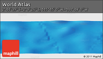Physical Panoramic Map of the Area around 2° 27' 3" S, 145° 16' 30" W