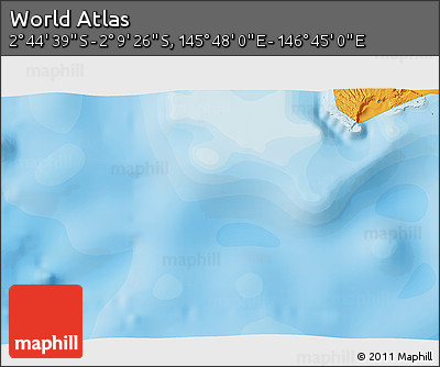 Political 3D Map of the Area around 2° 27' 3" S, 146° 16' 30" E