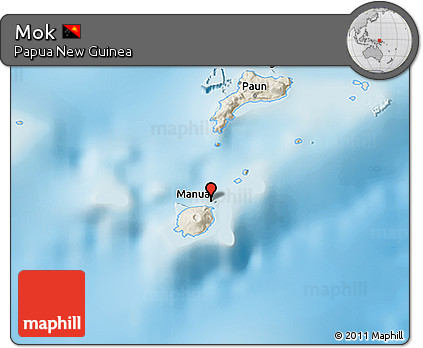 Shaded Relief 3D Map of Mok