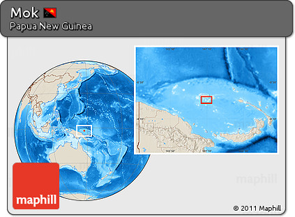 Shaded Relief Location Map of Mok