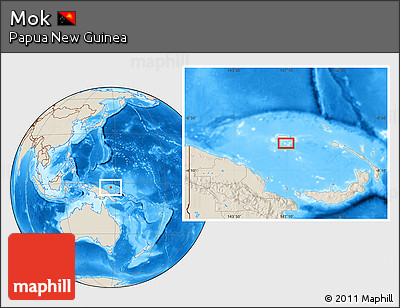 Shaded Relief Location Map of Mok