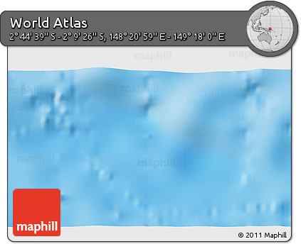 Shaded Relief 3D Map of the Area around 2° 27' 3" S, 148° 49' 29" E