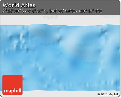 Shaded Relief 3D Map of the Area around 2° 27' 3" S, 148° 49' 29" E