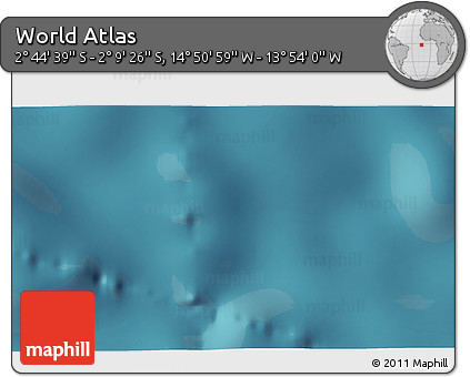 Satellite 3D Map of the Area around 2° 27' 3" S, 14° 22' 30" W