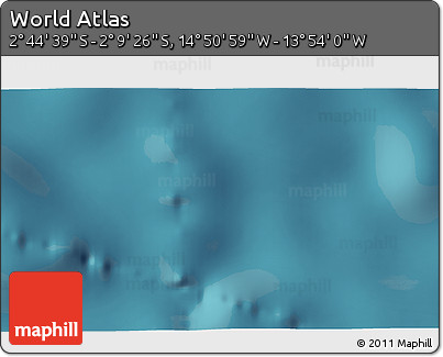 Satellite 3D Map of the Area around 2° 27' 3" S, 14° 22' 30" W