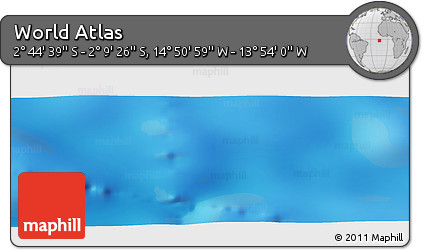 Physical Panoramic Map of the Area around 2° 27' 3" S, 14° 22' 30" W