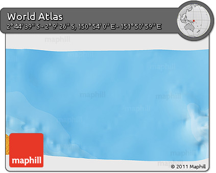 Political 3D Map of the Area around 2° 27' 3" S, 151° 22' 30" E