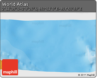 Political 3D Map of the Area around 2° 27' 3" S, 151° 22' 30" E