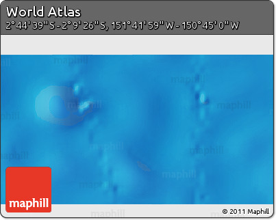 Shaded Relief 3D Map of the Area around 2° 27' 3" S, 151° 13' 29" W