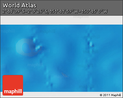 Shaded Relief 3D Map of the Area around 2° 27' 3" S, 151° 13' 29" W