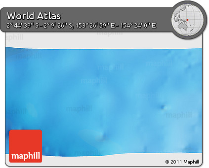 Physical 3D Map of the Area around 2° 27' 3" S, 153° 55' 30" E