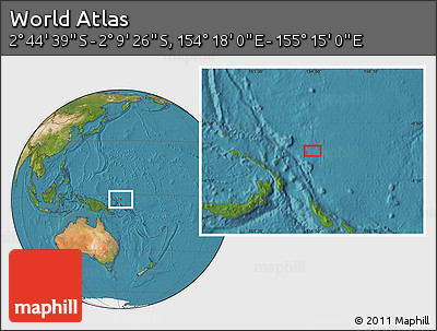 Satellite Location Map of the Area around 2° 27' 3" S, 154° 46' 30" E
