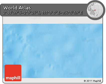 Shaded Relief 3D Map of the Area around 2° 27' 3" S, 155° 37' 30" E
