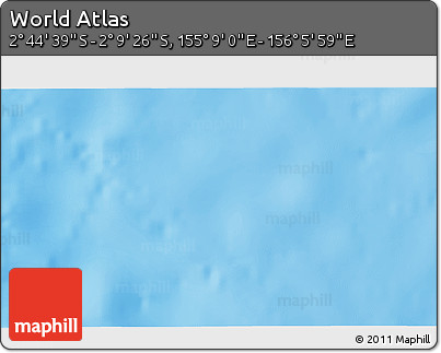 Shaded Relief 3D Map of the Area around 2° 27' 3" S, 155° 37' 30" E