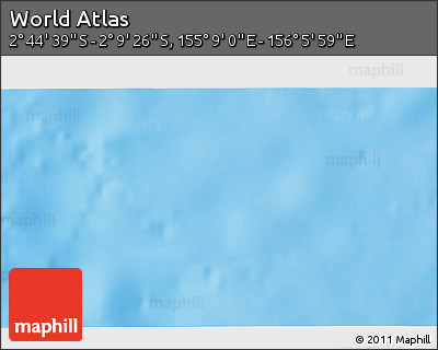 Shaded Relief 3D Map of the Area around 2° 27' 3" S, 155° 37' 30" E