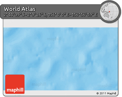 Shaded Relief 3D Map of the Area around 2° 27' 3" S, 156° 28' 29" E