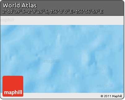 Shaded Relief 3D Map of the Area around 2° 27' 3" S, 156° 28' 29" E