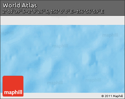 Shaded Relief 3D Map of the Area around 2° 27' 3" S, 156° 28' 29" E