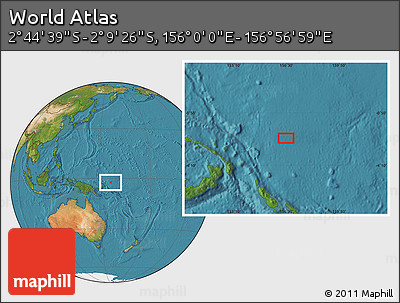 Satellite Location Map of the Area around 2° 27' 3" S, 156° 28' 29" E