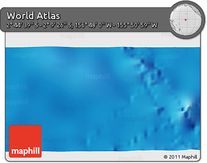 Physical 3D Map of the Area around 2° 27' 3" S, 156° 19' 29" W