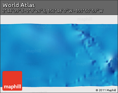 Physical 3D Map of the Area around 2° 27' 3" S, 156° 19' 29" W