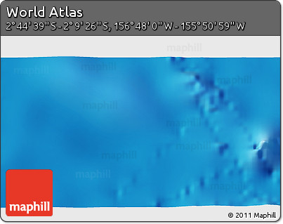Physical 3D Map of the Area around 2° 27' 3" S, 156° 19' 29" W