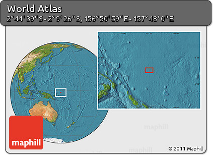 Satellite Location Map of the Area around 2° 27' 3" S, 157° 19' 29" E
