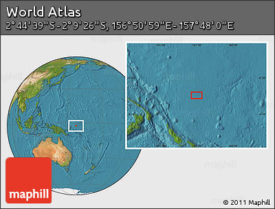 Satellite Location Map of the Area around 2° 27' 3" S, 157° 19' 29" E