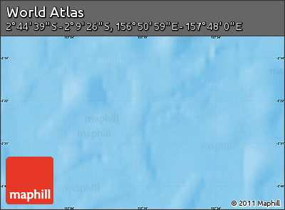 Physical Map of the Area around 2° 27' 3" S, 157° 19' 29" E