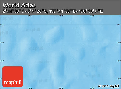 Physical Map of the Area around 2° 27' 3" S, 158° 10' 30" E