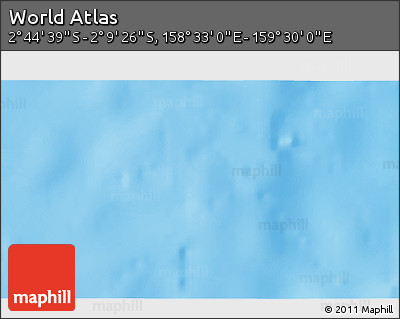 Physical 3D Map of the Area around 2° 27' 3" S, 159° 1' 30" E
