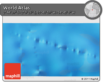 Physical 3D Map of the Area around 2° 27' 3" S, 15° 13' 29" W