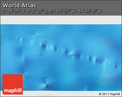 Physical 3D Map of the Area around 2° 27' 3" S, 15° 13' 29" W