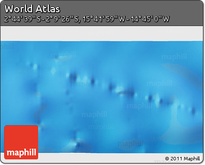 Physical 3D Map of the Area around 2° 27' 3" S, 15° 13' 29" W