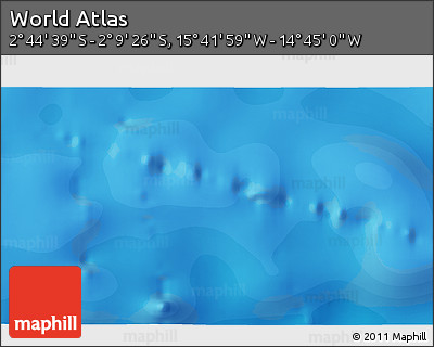 Political 3D Map of the Area around 2° 27' 3" S, 15° 13' 29" W