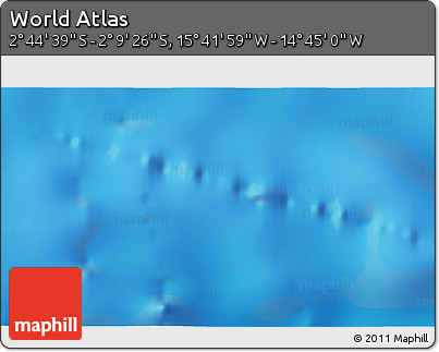Shaded Relief 3D Map of the Area around 2° 27' 3" S, 15° 13' 29" W