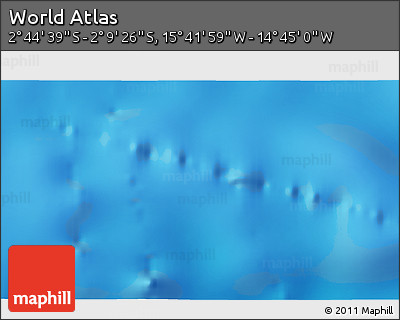 Shaded Relief 3D Map of the Area around 2° 27' 3" S, 15° 13' 29" W