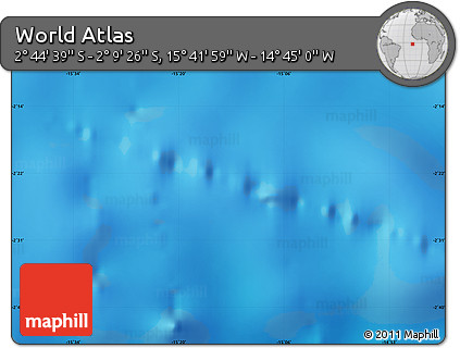 Physical Map of the Area around 2° 27' 3" S, 15° 13' 29" W