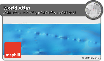Shaded Relief Panoramic Map of the Area around 2° 27' 3" S, 15° 13' 29" W