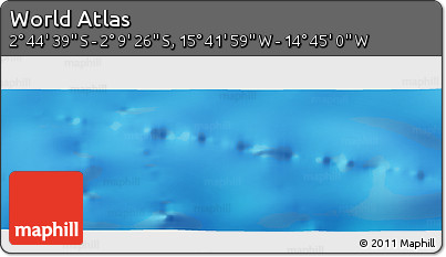 Shaded Relief Panoramic Map of the Area around 2° 27' 3" S, 15° 13' 29" W