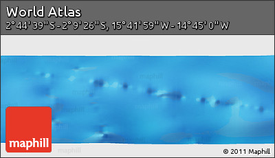 Shaded Relief Panoramic Map of the Area around 2° 27' 3" S, 15° 13' 29" W