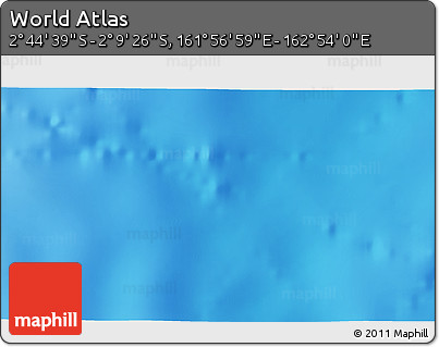 Shaded Relief 3D Map of the Area around 2° 27' 3" S, 162° 25' 30" E